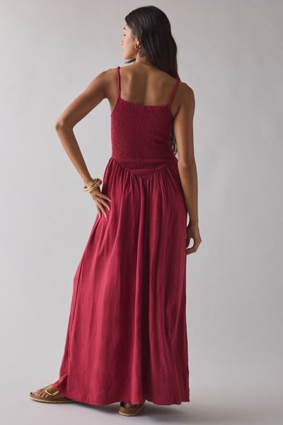 Daisy Street Shirred Basque Waist Maxi Dress