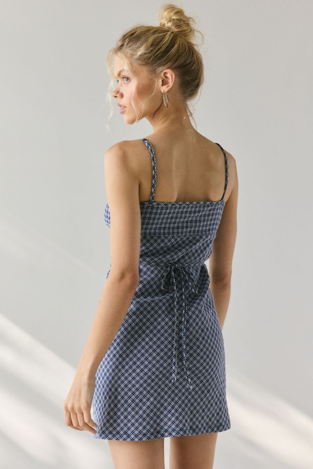 Daisy Street Check Tie-Back Cami Mini Dress #1