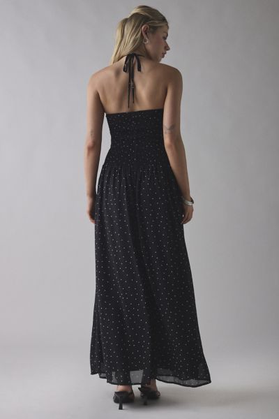 Daisy Street Polka Dot High Neck Halter Maxi Dress