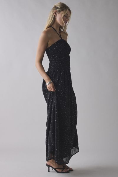 Daisy Street Polka Dot High Neck Halter Maxi Dress