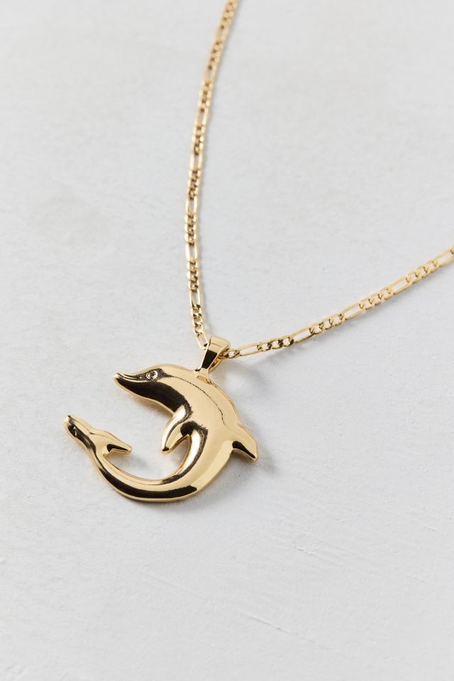 Aquamarine Dolphin Pendant Necklace #1