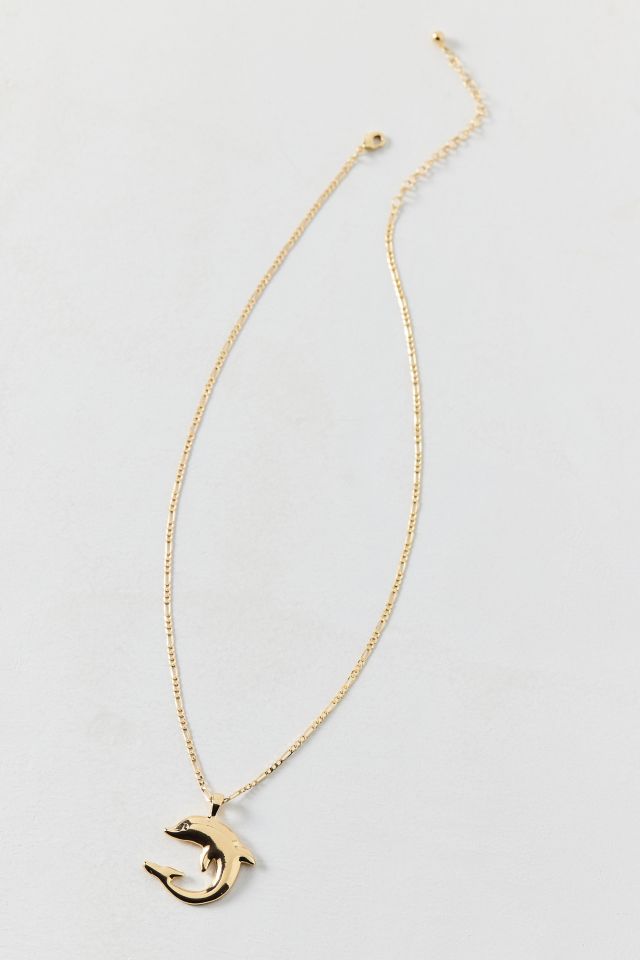 Aquamarine Dolphin Pendant Necklace #2