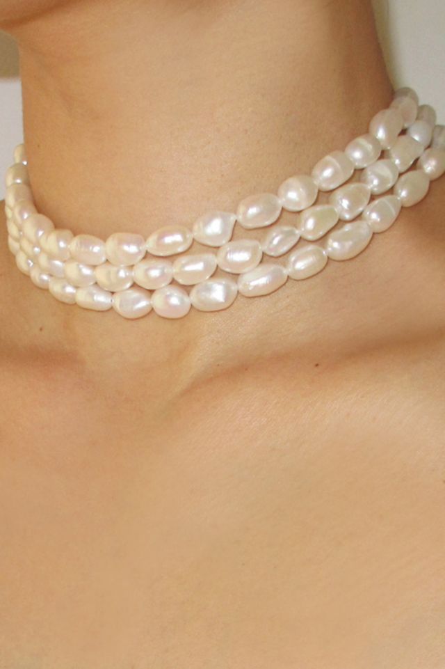 RIMOR The 3 Row Baroque Pearl Choker Necklace #2