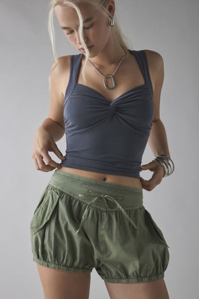 Bdg Belmar Utility Bloomer Micro Short In Green, Women's At Urban Outfitters