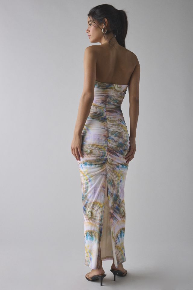 AFRM Marlo Ruched Mesh Strapless Maxi Dress #2