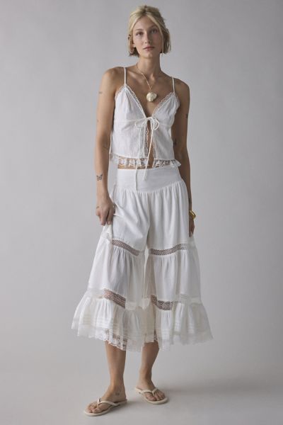 Kimchi Blue Cressida Lace-Trim Ruffle Bloomer Pant Product Page