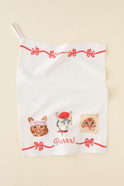 Urban Outfitters Mia Icon Tea Towel In Purr Print At