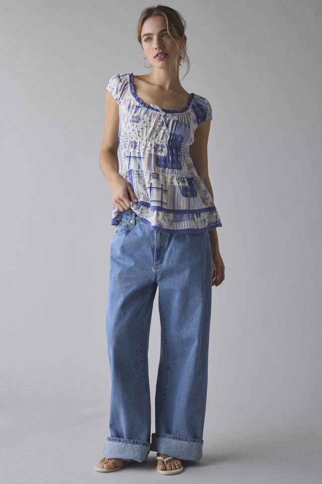 Kimchi Blue Calla Lily Lace-Trim Babydoll Tunic Top #2