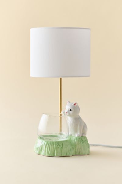 Urban Outfitters Cat Grass Storage Table Lamp In Green At