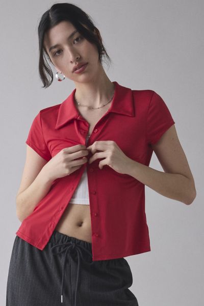 Kimchi Blue Lala Button-Down Cropped Tee Product Page