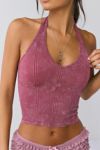 Out From Under Charlie Seamless Knit Halter Crop Top