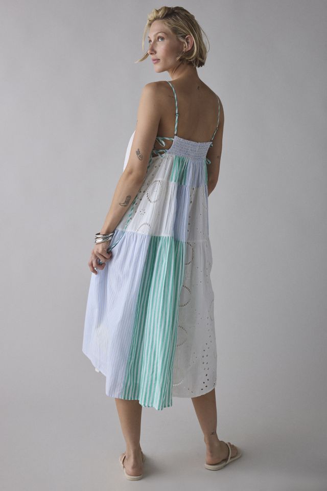 BDG Dakota Side-Tie Patchwork Cotton Midi Dress #2