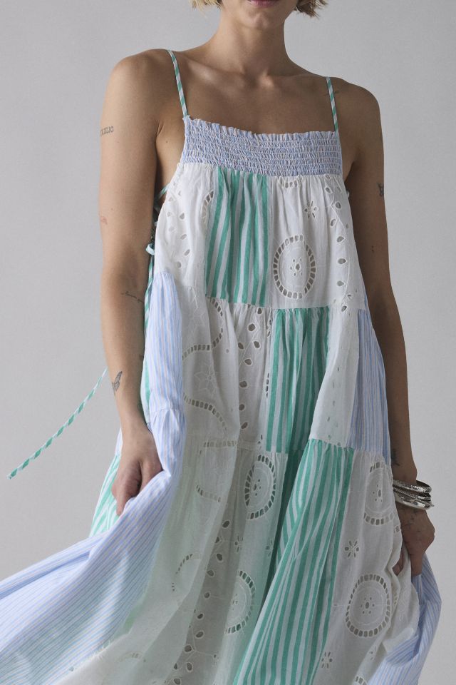 BDG Dakota Side-Tie Patchwork Cotton Midi Dress #3