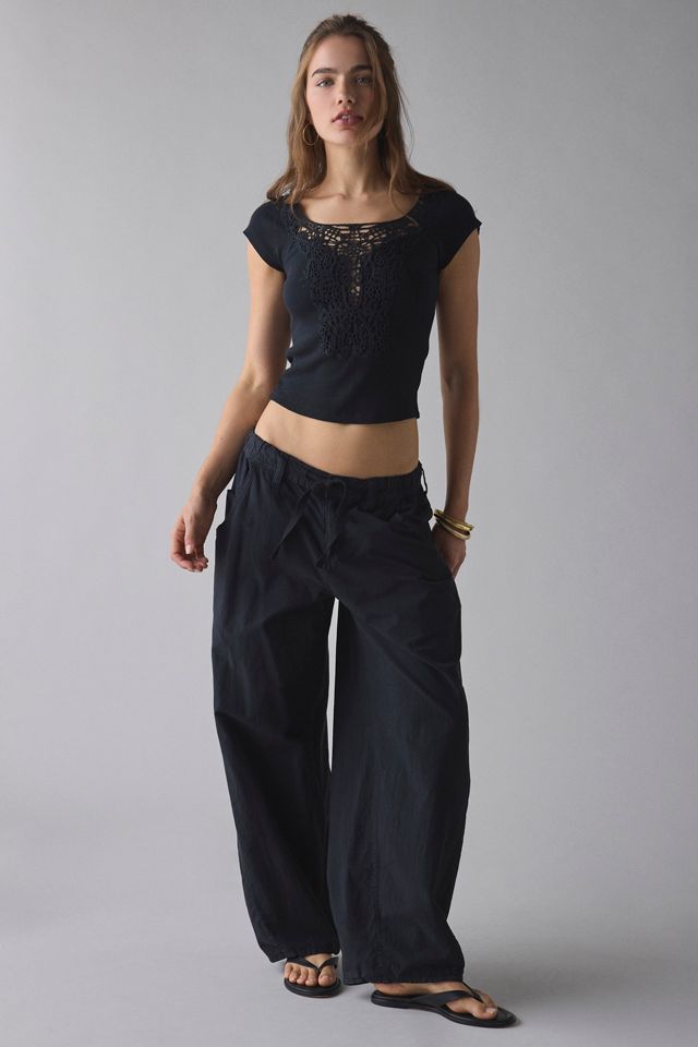 Kimchi Blue Leandra Lace-Trim Cotton Baby Tee