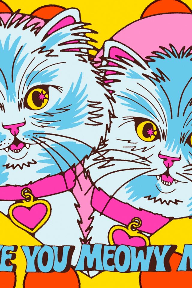 Red Cap Meowy Much Love Greeting Card #1