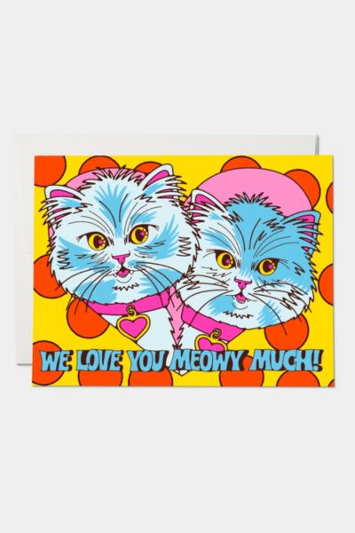 Red Cap Meowy Much Love Greeting Card