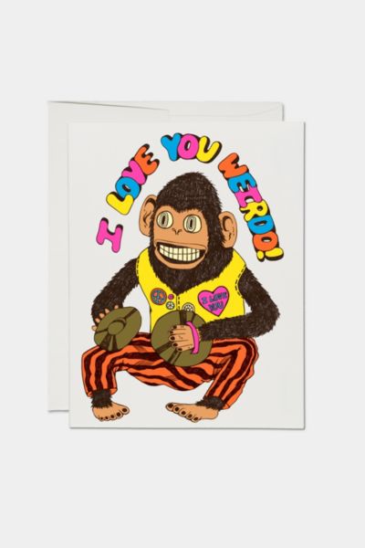 Red Cap Love You Weirdo Greeting Card