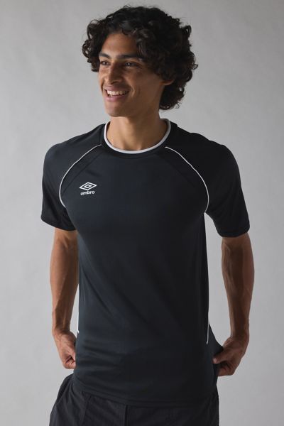 Umbro Raglan Jersey Tee In Black, Men's At Urban Outfitters In Black