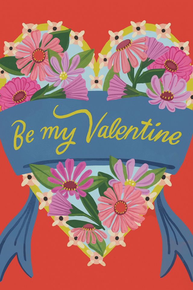 Red Cap Daisy Heart Valentine's Day Greeting Card #1