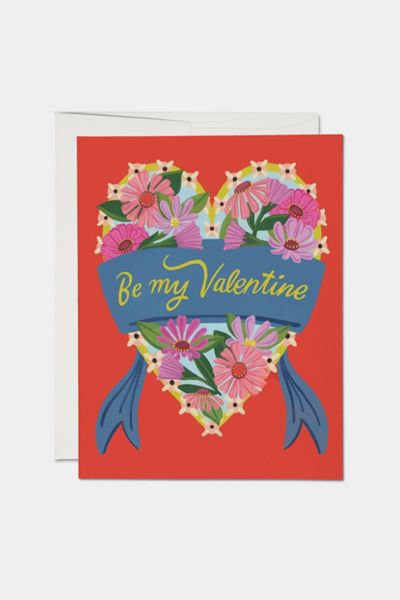 Red Cap Daisy Heart Valentine's Day Greeting Card