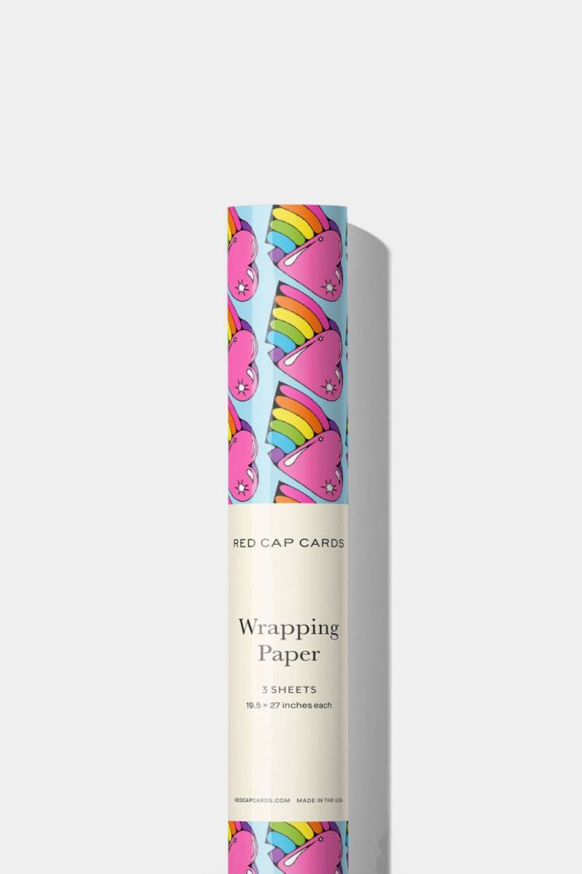 Red Cap Rainbow Hearts Wrapping Paper #2