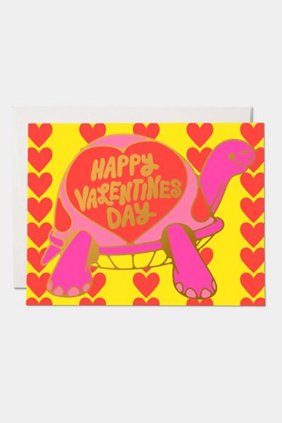 Red Cap Valentine Turtle Valentine's Day Greeting Card
