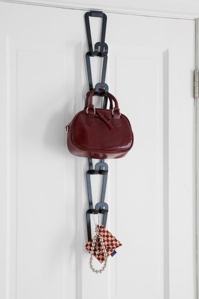 Urban Outfitters Chain Metal Over-the-door Multi-hook In Black At