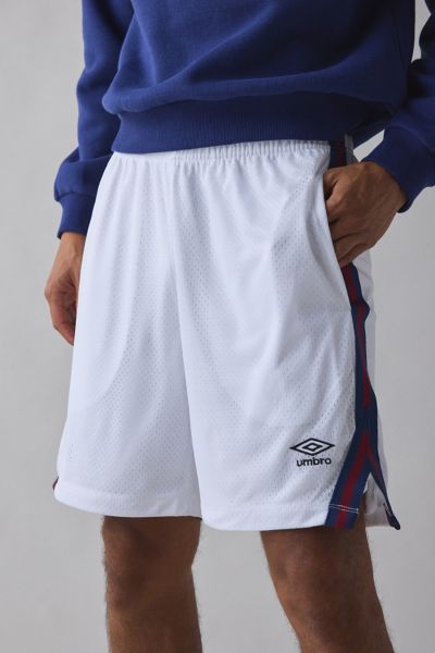 Umbro Lacrosse 8" Mesh Short In White/black Beauty, Men's At Urban Outfitters In White