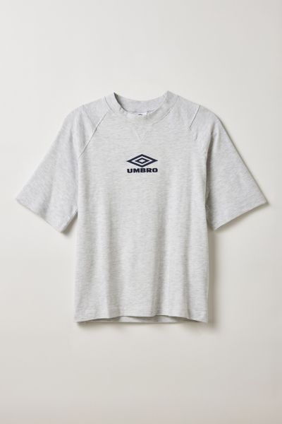 Umbro Logo Graphic Boxy Tee In White, Men's At Urban Outfitters In Gray