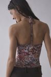 UO Isabel O-Ring Plunging Cowl Halter Top