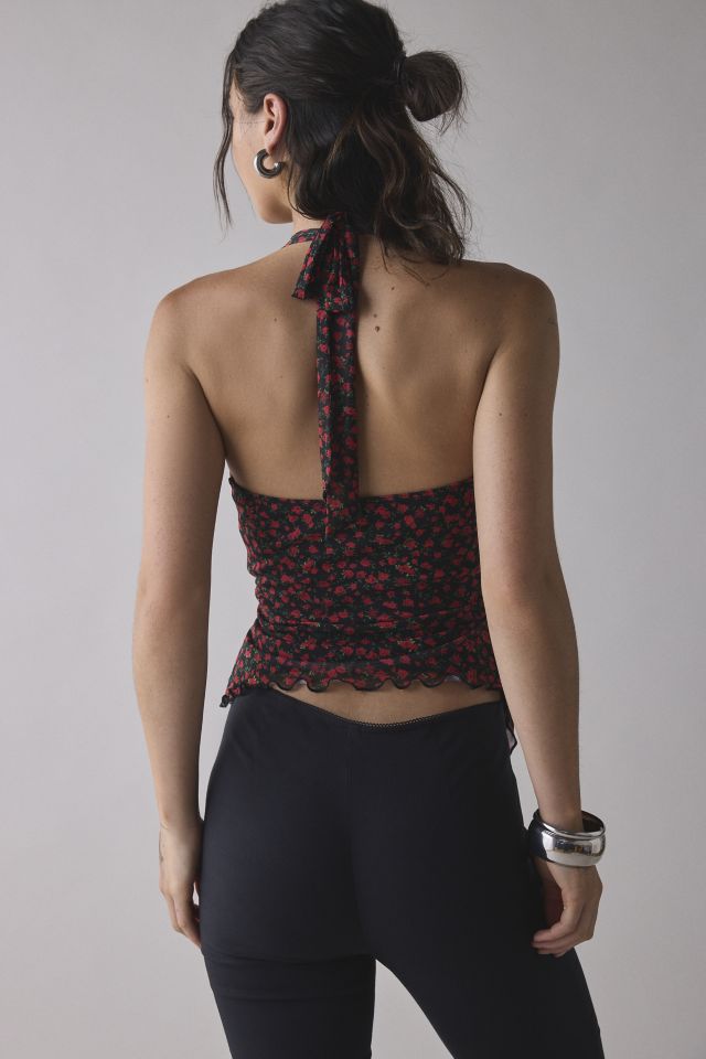 Kimchi Blue Josie Asymmetrical Wrap-Front Halter Top #1