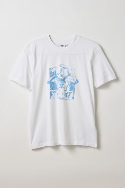 Umbro Up North Graphic Tee In White, Men's At Urban Outfitters In Blue