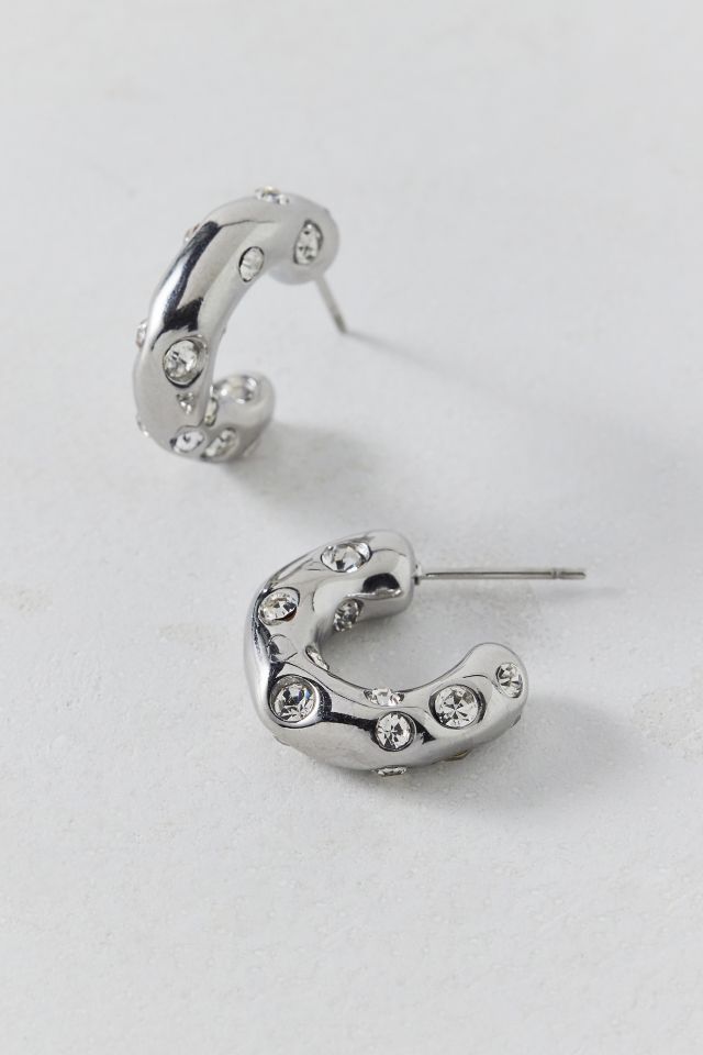 Gem Inset Waterproof Hoop Earring #1