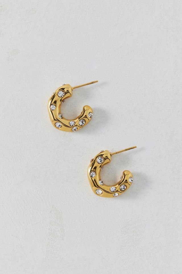 Gem Inset Waterproof Hoop Earring #2