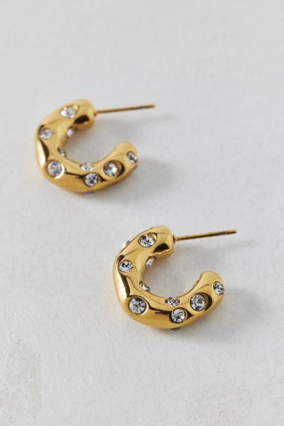 Gem Inset Waterproof Hoop Earring
