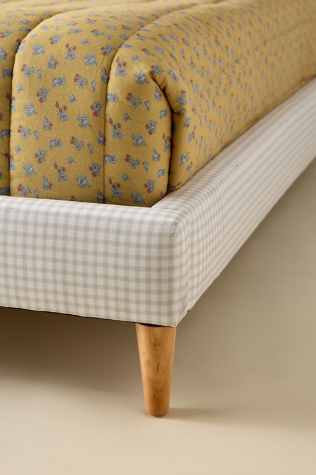Vivienne Gingham Upholstered Platform Bed #3