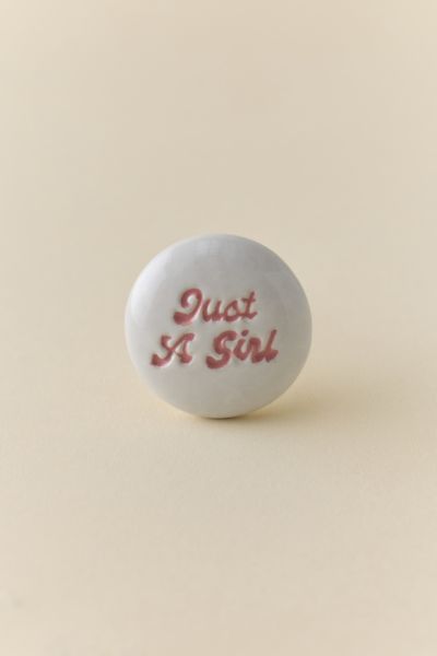 Just A Girl Ceramic Knob/Wall Hook