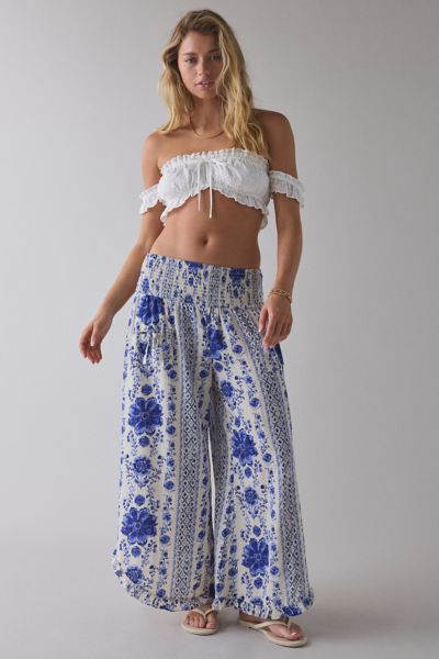 Out From Under Ocean Air Cinched Wide-Leg Gauze Pant