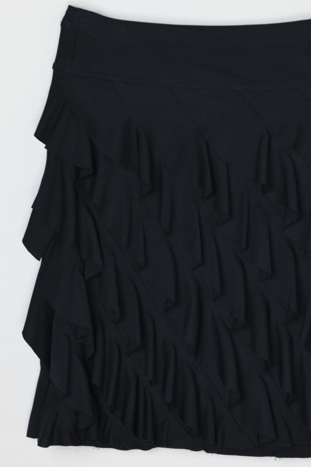 Vintage Y2k Ruffled Black Mini Skirt #1