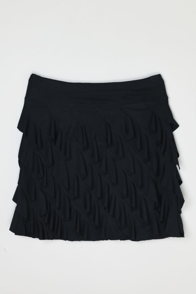 Vintage Y2k Ruffled Black Mini Skirt #2