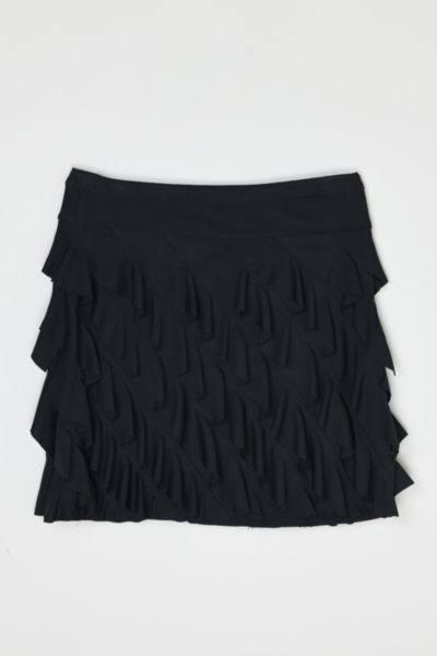 Vintage Y2k Ruffled Black Mini Skirt