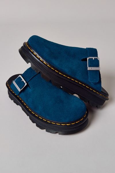 Dr. Martens' Zebzag Suede Casual Slingback Platform Mules In Blue