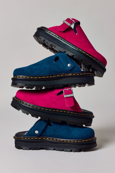 Dr. Martens' Women's Zebzag Suede Slingback Platform Mule In Fuchsia E. H Suede, Women's At Urban Outfitters