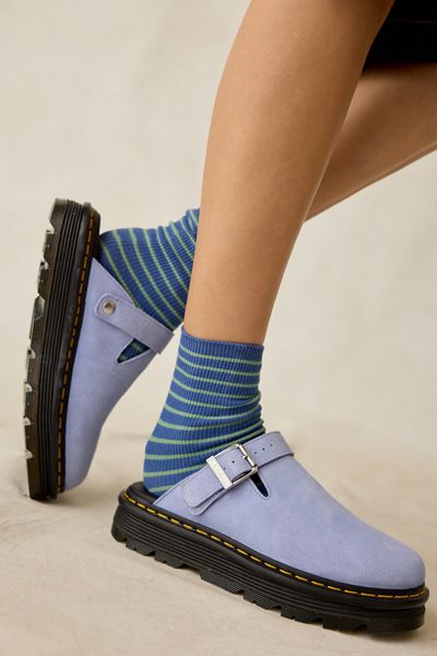 Dr. Martens Women's Zebzag Suede Slingback Platform Mules