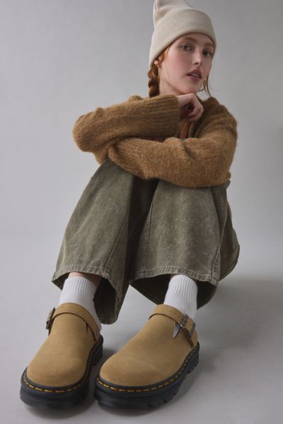 Dr. Martens Women's Zebzag Suede Slingback Platform Mule