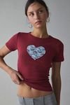 Lace Heart Applique Graphic Baby Tee