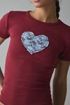 Lace Heart Applique Graphic Baby Tee