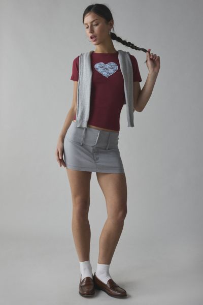T-shirt pour bébé avec appliqué en dentelle en forme de cœur
