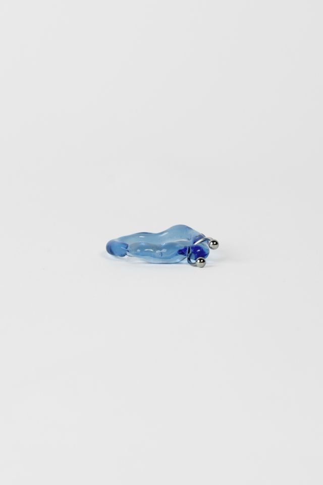 Rain and Rivers Handmade Single Pierced Glass Ring #3