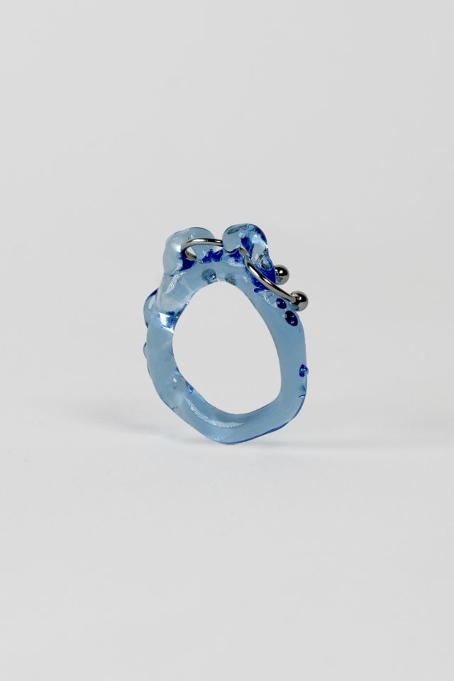 Rain and Rivers Handmade Double Pierced Glass Ring #1